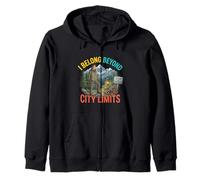 I Belong Beyond City Limits Outdoor Adventure Design Zip Hoodie