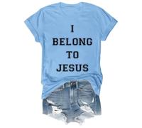 I Belong to Jesus T-Shirt, I Belong to Jesus Tee, Unsiex Funny Adult Short Sleeve Tee Carolina Blue