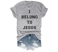 I Belong to Jesus T-Shirt, I Belong to Jesus Tee, Unsiex Funny Adult Short Sleeve Tee Grey