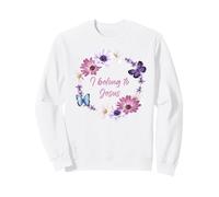 I Belong to Jesus Women Girls Floral Christian Faith White Sweatshirt