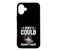I Bet I Could Print That Funny 3D Printing Cat Lover Case for iPhone 16 Plus
