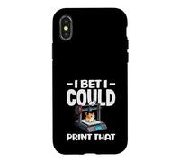 I Bet I Could Print That Funny 3D Printing Cat Lover Case for iPhone X/XS