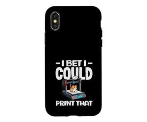 I Bet I Could Print That Funny 3D Printing Cat Lover Case for iPhone X/XS