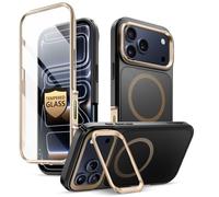 i-Blason Ares for iPhone 17 Pro Max Case with Stand [MagSafe Compatible] [Tempered Glass Screen Protector] [Camera Control Button] Military-Grade Protection Full-Body Heavy Duty Magnetic Case (Desert)