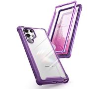 i-Blason Ares Series Designed for Galaxy S22 Ultra 5G (2022 Release), Rugged Clear Bumper Case Without Screen Protector (Purple)