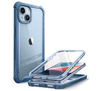 i-Blason Ares Series Designed for iPhone 14 Case 6.1 inch (2022)/iPhone 13 Case 6.1 inch (2021), Dual Layer Rugged Clear Bumper Case with Built-in Screen Protector (Azure)