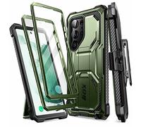 i-Blason Armorbox Case for Samsung Galaxy S23 Ultra 5G (2023 Release), [Extra Front Frame] Full-Body Rugged Kickstand Holster Protective Bumper Case with Built-in Screen Protector (Guldan)