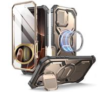 i-BLASON Armorbox for iPhone 16 Pro Case MagSafe with Stand, 360° Full-Body with Camera Control, Camera Cover Kickstand, Built-in Screen Protector, Heavy Duty Protection for iPhone 16 Pro (RoseGold)