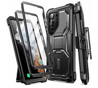 i-Blason Armorbox for Samsung Galaxy S23 Ultra Case With Stand, [2 Front Frame] 360 Full-Body Holster Bumper Case with Built-in Screen Protector & Belt Clip Phone Case for S23 Ultra, Black