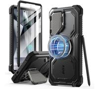 i-Blason Armorbox for Samsung Galaxy S25 Ultra Case MagSafe with Camera Cover Stand [Military Protection] Full-Body Heavy Duty Magnetic Phone Case with Screen Protector for S25 Ultra 6.9 inch, Black