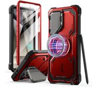 i-Blason Armorbox for Samsung Galaxy S25 Ultra Case MagSafe with Camera Cover Stand [Military Protection] Full-Body Heavy Duty Magnetic Phone Case with Screen Protector for S25 Ultra 6.9 inch (Ruddy)