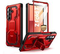 i-Blason Armorbox for Samsung Galaxy Z Fold 7 Case with Stand [Tempered Glass Screen Protector] [Hinge Protection] Full-Body Heavy Duty Rugged Shockproof Protective Case for Z Fold 7 (Ruddy)