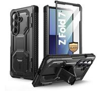 i-Blason Armorbox for Samsung Galaxy Z Fold 7 Case with Stand [Tempered Glass Screen Protector] [Hinge Protection] Full-Body Heavy Duty Rugged Shockproof Protective Case for Z Fold 7 (Black)