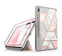 i-Blason Cosmo Case for Samsung Galaxy Tab S7 FE 12.4" 2021 Release Case, Full-Body Trifold with Built-in Screen Protector Protective Smart Cover with Auto Sleep/Wake & Pencil Holder (Marble)