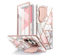 i-Blason Cosmo for Samsung Galaxy S24 Ultra Case with Camera Cover Stand, [Support MagSafe] Stylish 360 Full Case with Built-in Screen Protector & Kickstand Magnetic Phone Case for S24 Ultra, Marble