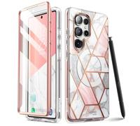 i-Blason Cosmo for Samsung Galaxy S25 Ultra Case MagSafe with Built-in Screen Protector [Support Fingerprint ID & Wireless Charger] Full-Body Slim Style Magnetic Phone Case for S25 Ultra (Marble)