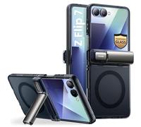 i-Blason Cosmo for Samsung Galaxy Z Flip 7 Case [Built-in Front Screen Protector] [Hinge Protection] [Support Wireless Charging] Slim Clear Protective Phone Case for Z Flip 7 (FrostBlack)