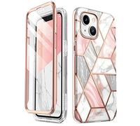 i-Blason Cosmo Series Case for iPhone 14 Plus 6.7 inch (2022 Release), Slim Full-Body Stylish Protective Case with Built-in Screen Protector (Marble)