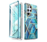 i-Blason Cosmo Series Case for Samsung Galaxy S23 Ultra 5g (2023 Release), Slim Full-Body Stylish Protective Bumper Case with Built-in Screen Protector (Ocean)