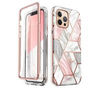 i-Blason Cosmo Series Slim Full-Body Stylish Protective Case for 6.7-Inch iPhone 12 Pro Max (2020), Marble Pink