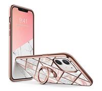 i-Blason Cosmo Snap Case Designed for iPhone 12/iPhone 12 Pro 6.1 Inch (2020 Release), Slim with Built-in 360° Rotatable Ring Holder Kickstand Supports Car Mount (Marble)