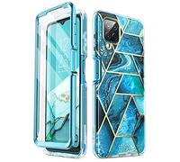 i-Blason Cover per Samsung Galaxy A12 (2020) Protezione a 360 Gradi, Cover Design Elegante con Protezione per lo Schermo Integrata (Azzurro) Blue