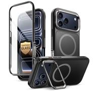 i-BLASON Ares for iPhone 17 Pro Max Case with Stand [MagSafe Compatible] [Tempered Glass Screen Protector] [Camera Control Button] Military-Grade Protection Full-Body Heavy Duty Magnetic Case (Black)
