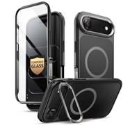 I-BLASON for iPhone Air Case MagSafe with Stand [9H Tempered Glass Screen Protector] [Military-Grade Protection] [Camera Control Button] Full-Body Heavy Duty Magnetic Phone Case 6.5'' (Black)