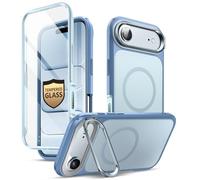 I-BLASON for iPhone Air Case MagSafe with Stand [9H Tempered Glass Screen Protector] [Military-Grade Protection] [Camera Control Button] Full-Body Heavy Duty Magnetic Phone Case 6.5'' (Arctic)