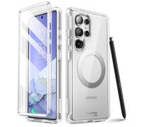 i-Blason Cosmo for Samsung Galaxy S25 Ultra Case MagSafe with Built-in Screen Protector [Support Fingerprint ID & Wireless Charger] Full-Body Slim Style Magnetic Phone Case for S25 Ultra (Clear)