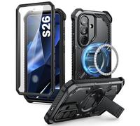 i-Blason for Samsung Galaxy S26 Case MagSafe with Adjustable Metal Kickstand, Built-in Screen Protector, Full-Body Heavy-Duty Phone Case for Samsung S26 6.3 inch, Armorbox Series (Black)