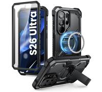 i-Blason for Samsung Galaxy S26 Ultra Case MagSafe with Adjustable Metal Kickstand, Built-in Screen Protector, Full-Body Heavy-Duty Phone Case for Samsung S26 Ultra 6.9 inch, Armorbox Series (Black)