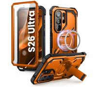 i-Blason for Samsung Galaxy S26 Ultra Case MagSafe with Adjustable Metal Kickstand, Built-in Screen Protector, Full-Body Heavy-Duty Phone Case for Samsung S26 Ultra 6.9 inch, Armorbox Series (Coral)