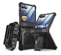 i-Blason for Samsung Galaxy Z Flip 7 Case with Stand, [Built-in Screen Protector] [Hinge Protection] [Belt-Clip], Full-Body Military Protection Phone Case for Samsung Z Flip 7 (Release) (Black)