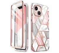 i-Blason Glitter Case for iPhone 13 Mini (5.4 Inches) Mobile Phone Case 360 Degree Case Bumper Protective Cover [Cosmo] with Screen Protector 2021 (Marble)