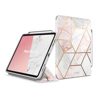 i-Blason iPad Pro 13 Inch Case 2024 With Pencil Holder, Slim Trifold Stand, Auto Sleep/Wake, Soft TPU Protective Cover for M4, Cosmo Series, Marble