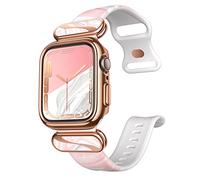 i-Blason Stylish Sporty Protective Bumper Case with Adjustable Strap Bands for 44 mm Apple Watch Series 6/5/4/SE, Ameth