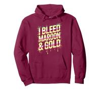 I BLEED MAROON GOLD Team Motivational War Game Spirit Week Pullover Hoodie