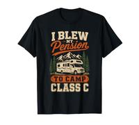 I Blew My Pension to Camp Class C Funny Retro Distressed T-Shirt