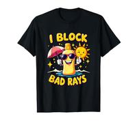 I Block Bad Rays Summer Sun Protection Crew Value Graphic T-Shirt