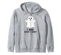 I Boo What I Want Funny Halloween Ghost Zip Hoodie