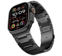 i-Boruly Grade 5 Titanium Band for Apple Watch Ultra 2/1 (49mm), Series 11 10 9 8 7 SE (46/45/44mm) - Waterproof Lightweight Metal Strap with Adjustment Tool,Men Tapered Business Design (Black Color)