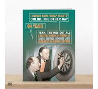 I Bought Some 'Cheap Flights' Online The Other Day - Funny Darts Birthday Card