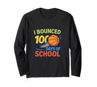I Bounced 100 Days of School Basketball Kids Celebration Long Sleeve T-Shirt