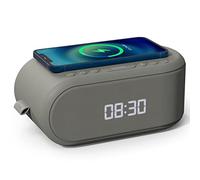 i-Box Bedside QI Wireless Charging Alarm Clock FM Radio, USB