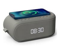 i-Box Bedside Alarm Clock Fast Qi Wireless Charger & Bluetooth FM Radio USB Port