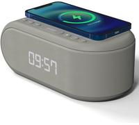 i-Box Bedside QI Wireless Charging Alarm Clock FM Radio, USB