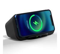 i-Box Wireless Charger, Portable Bluetooth Speaker, 10W Fast Qi Wireless Charger, iphone and Android Phone Stand, 6W Stereo Speakers, Large 5,000mAh Battery for up to 18 Hours Playback