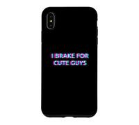 I Brake For Cute Guys Men Gay Pride LGBTQ Rainbow Humor Case for iPhone XS Max