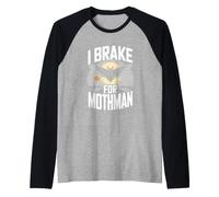 I Brake for Mothman Mothman Cryptid Urban Legend Road Raglan Baseball Tee